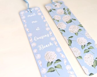The Summer I Turned Pretty Bookmark, Double-Sided Pattern Bookmark, Sky Blue Tassel, Coastal Reader Gift