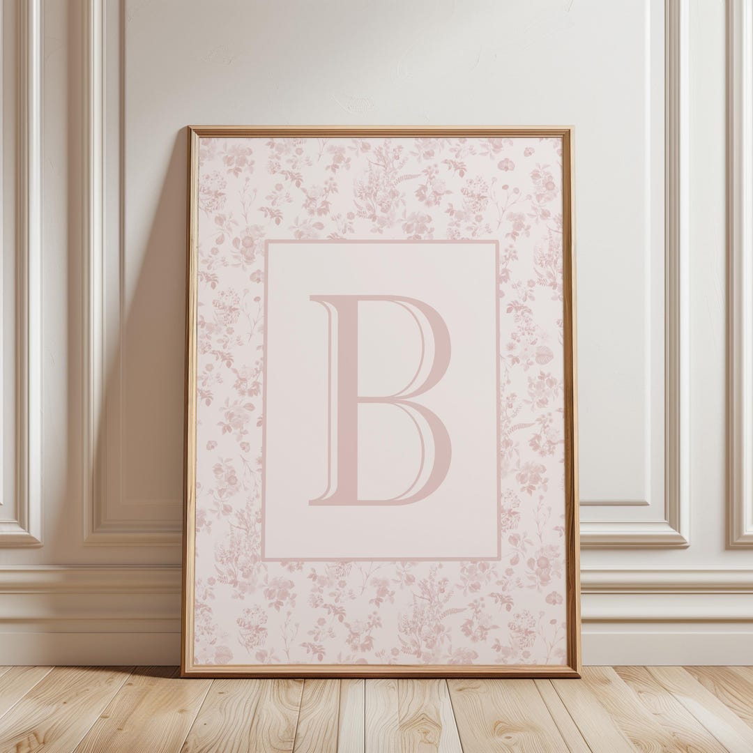 Personalized Floral Initial Print: Vintage Nursery Wall Art (unframed ...