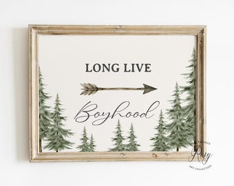 Lámina "Viva la niñez", Arte para la pared de la habitación de niños, Decoración infantil con temática de bosque, Arte de pared de aventuras, Lámina del bosque (sin marco o digital)