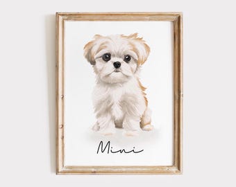 Personalised Shih Tzu Print: Ideal Dog Wall Art For Pet Lovers