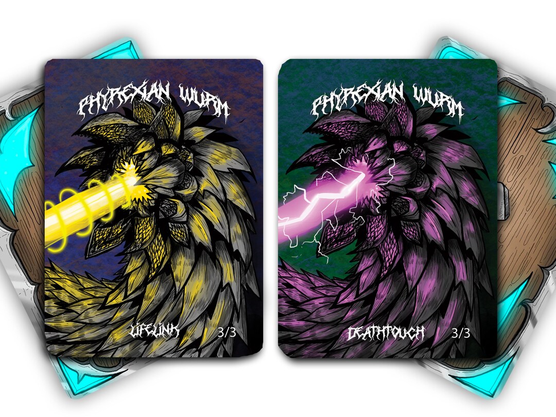 Wurmcoil Engine Token Set 2 of Each Custom Phyrexian Wurm Tokens for