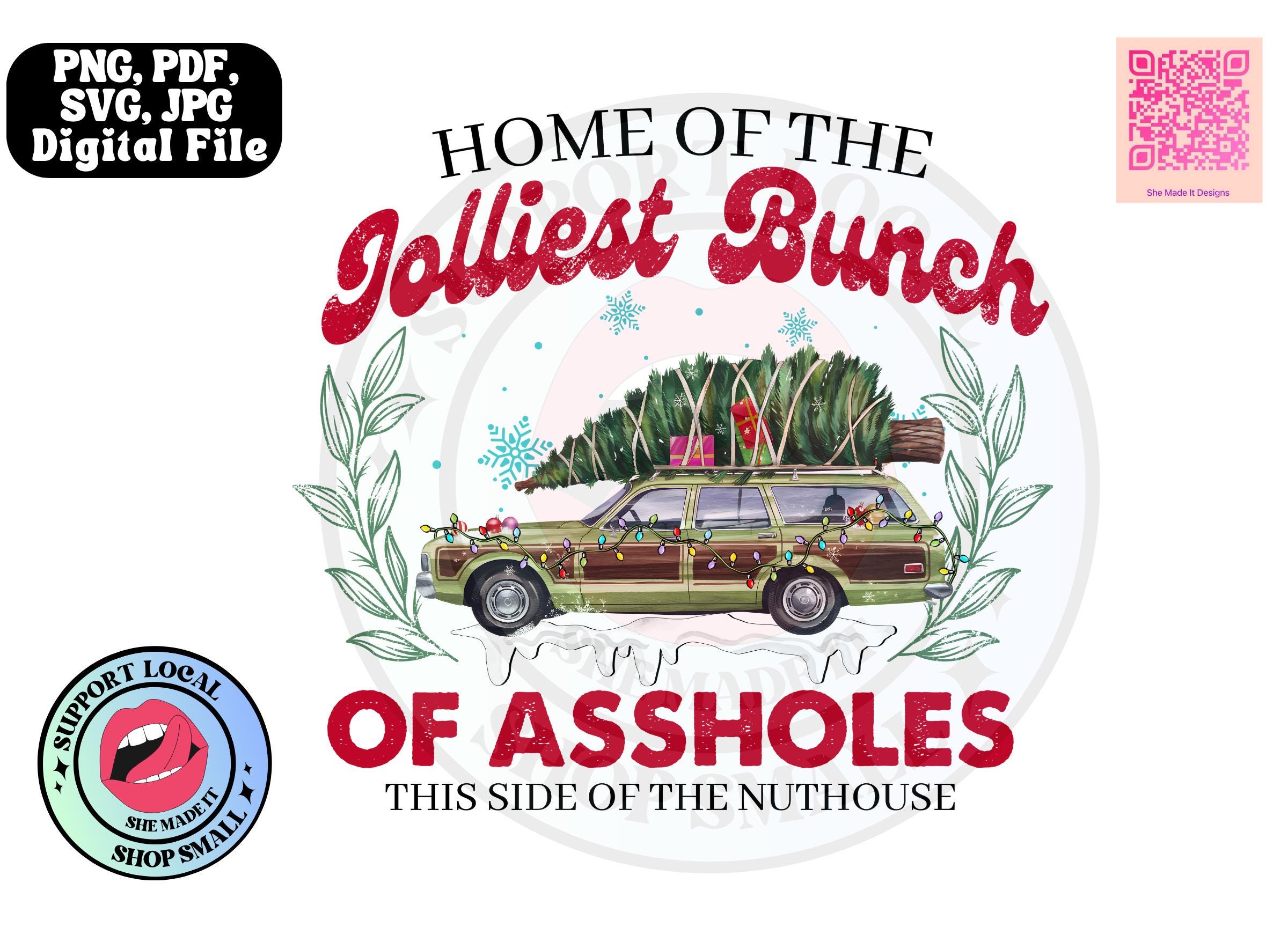 Jolliest Bunch of Assholes Svg, Funny Xmas Svg, Groovy Christmas ...