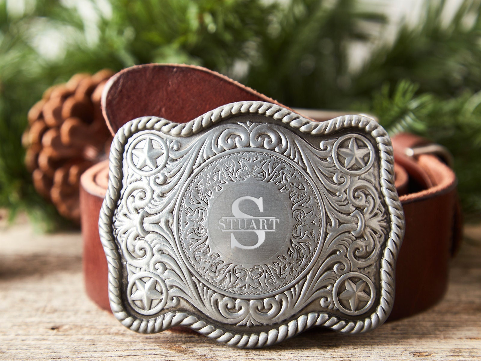 Round Enamel Monogram Belt Buckle*