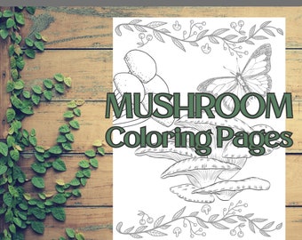 Intricate Mushroom Coloring Pages to Awaken Your Creativity. Enchanting Fantastic Fungi, 7 Printable Coloring Pages for Calming Colouring