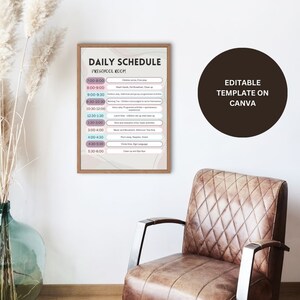 Daily Daycare Schedule, Daycare Forms, Daycare Provider, Home Daycare, Preschool Center, Editable Template, Daily Routine, Canva Template