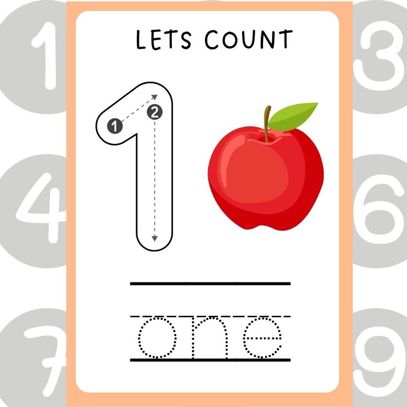 10 Number Tracing Worksheets, Traceable Numbers, Preschool Worksheets