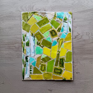 ORIGINALE collage di tecniche miste verdi (originale, 6" x 8") di Emma Brown