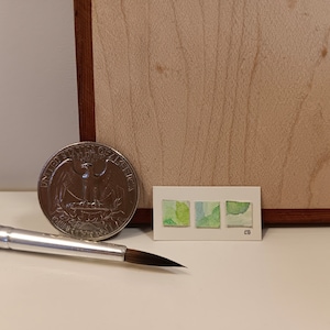 Abstract Squares No. 3 Miniature Watercolor Painting (Original, 1&quot; by 1/2&quot;) by Emma Brown