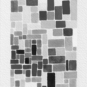 Abstract Watercolor Painting No. 1 (Grayscale Version) (Limited Edition Print) by Emma Brown