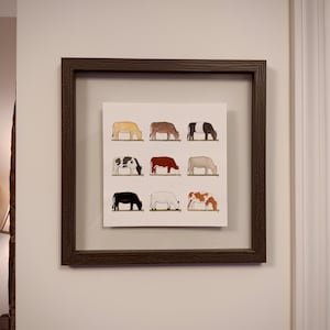 Aquarel met negen koeien (beperkte oplage) door Emma Brown