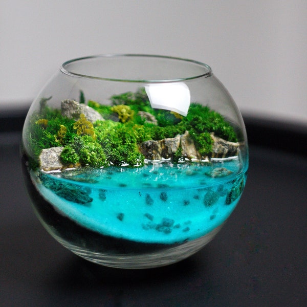 Terrarium moss: Glows in the dark, Epoxy art, Perfect for home moody decor, Preserved Moss Art, Personalized Gifts, Night Lights