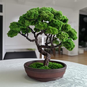 Modern Artificial Bonsai , Preserved Moss Tree, Best Gift For Mom