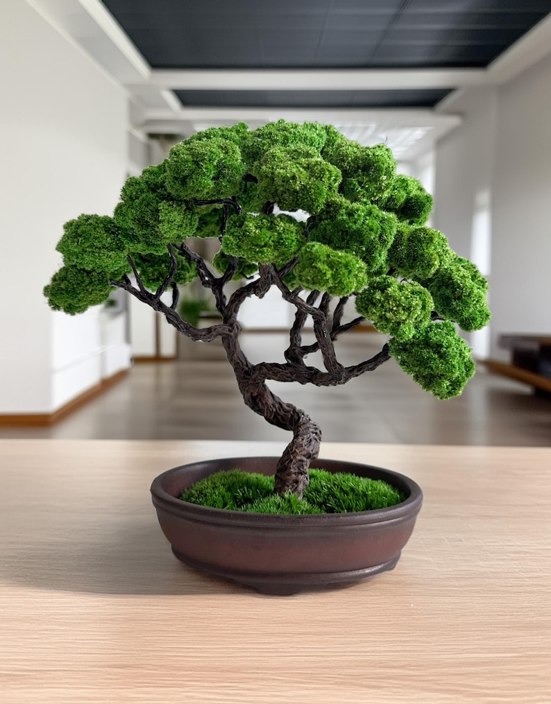 Artificial Bonsai , Preserved Moss Tree, Best Gift For Mom