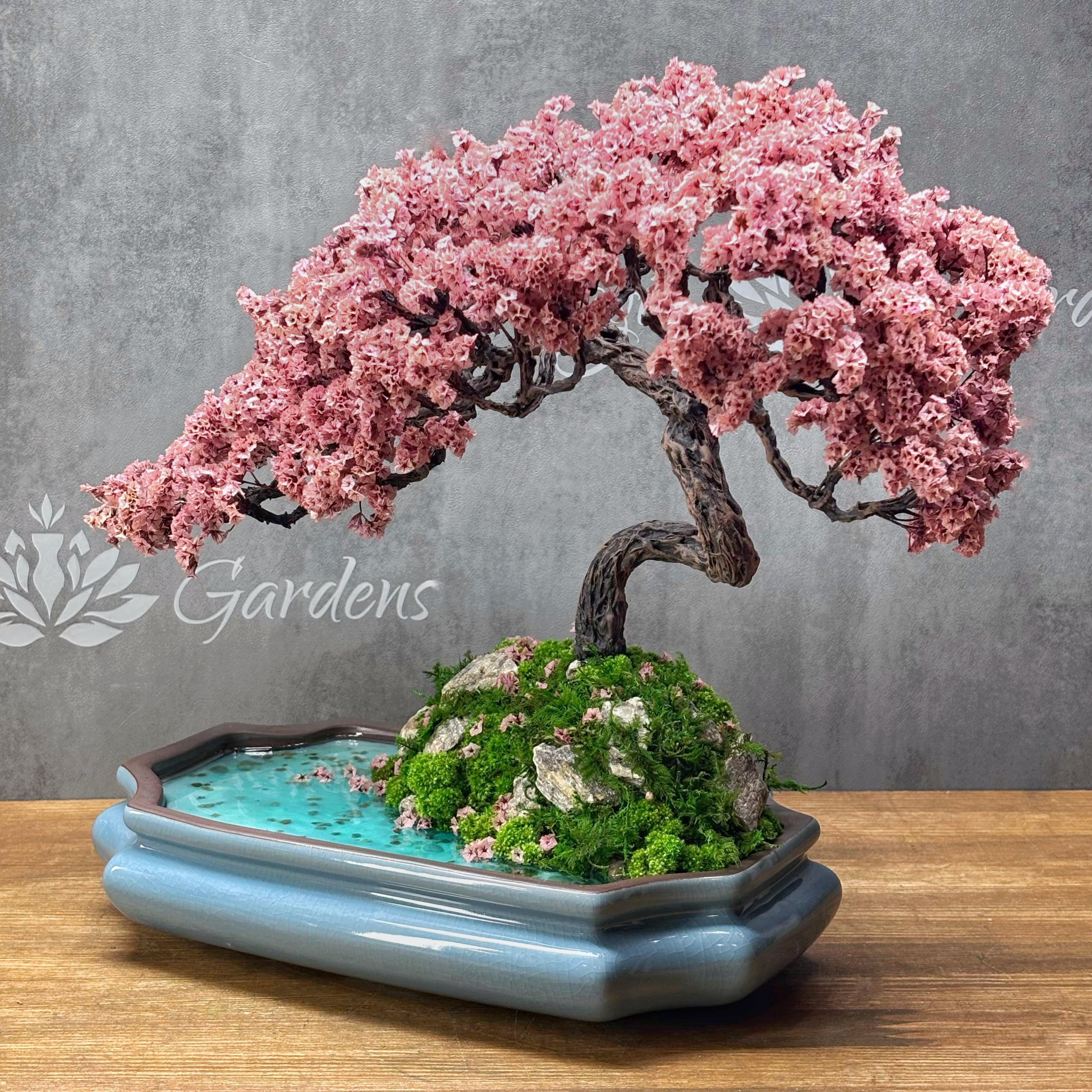 Sakura Bonsai Tree - Cherry Blossom Wire Tree, Resin 
