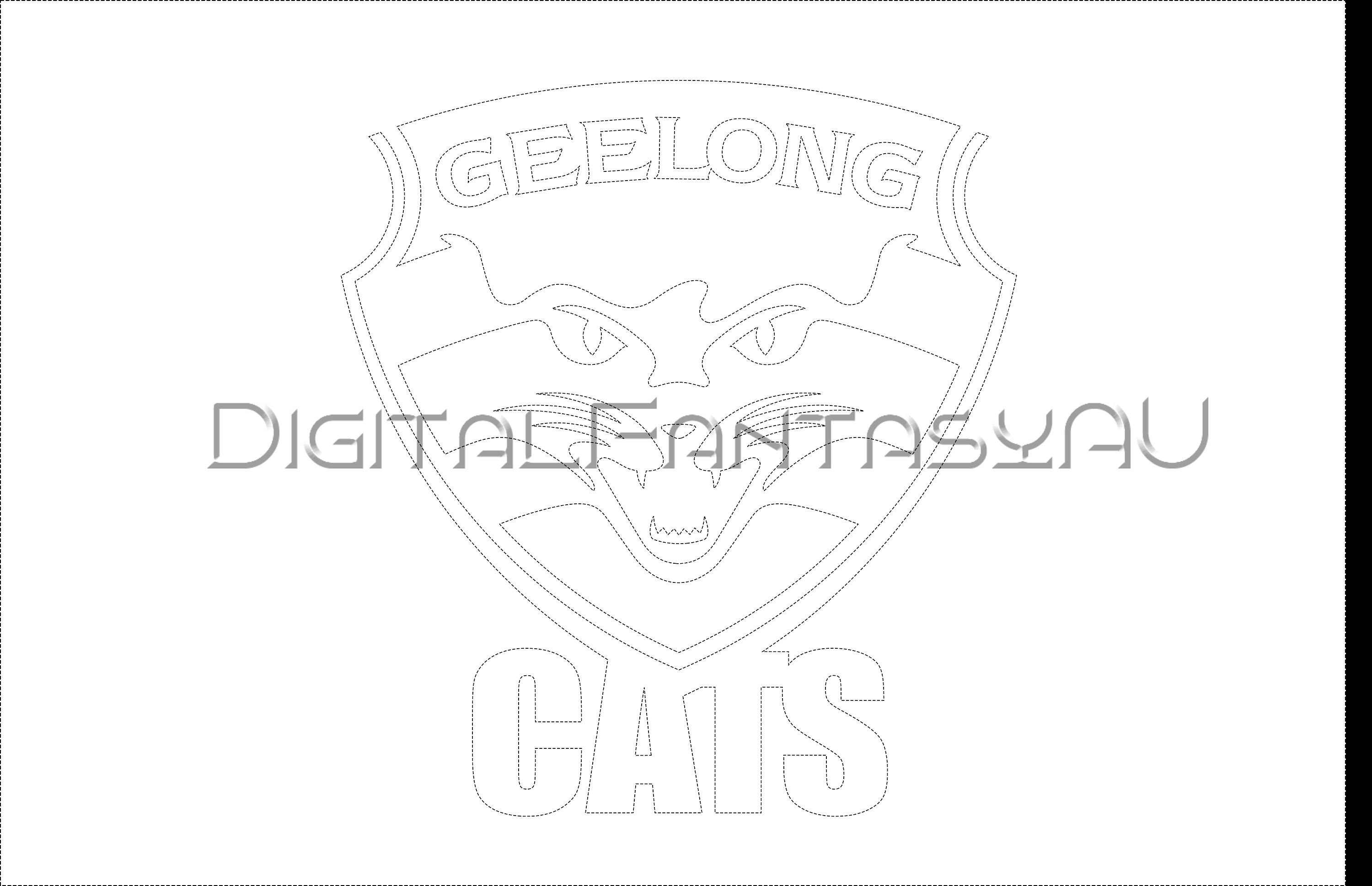 AFL SVG Geelong Cats Logo Vector File Digital Download Laser Cut Etsy UK
