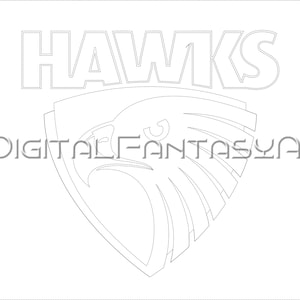 AFL SVG Hawthorn Hawks-logo vectorbestand digitale download Lasergesneden