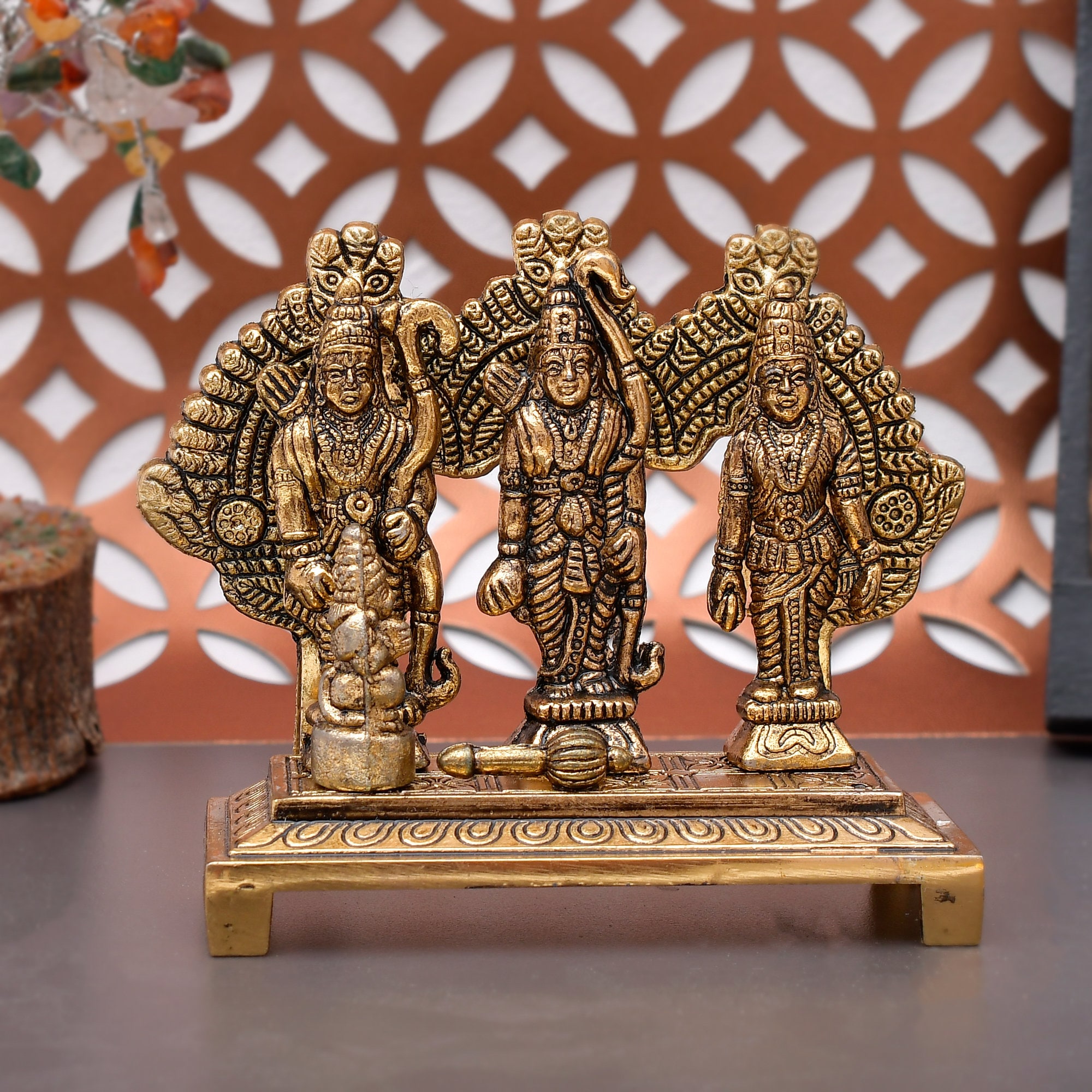 Ram Darbar Handcrafted Idol – Sacred Lord Rama, Sita, Lakshman, Hanuman Statue | Ramayana-Inspired Home & Temple Decor | Ramayana Symbolism