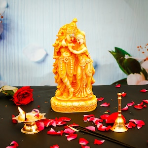 Radha Krishna statue, couple statue, God of Lovers Anniversary Gift Mandir Temple Home Pooja Eternal Love,Handcrafted Sculpture for Devotion