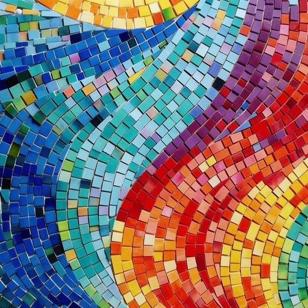Digital set mosaic patterns . 5 seamless patterns. Clip art