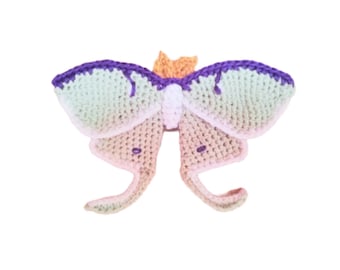 Luna Moth Amigurumi Pattern - Easy Digital Crochet PDF for Nature-Inspired Crafts, Enchanting Cottage Core Gift