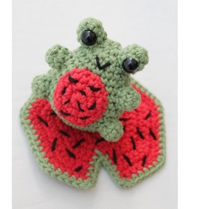 Watermelon Frog Digital PDF Crochet Pattern - Kawaii Amigurumi Watermelon Toad - Cottagecore, Cute, Handmade DIY Craft Project