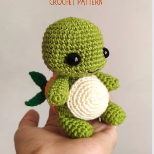 Baby Turtle Crochet Pattern PDF, Amigurumi Orange Shell Turtle Plushie - Beginner Crochet Toy Pattern - Instant Download