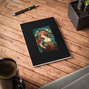 Art Deco style stained glass effect 1920&#39;s lady Notebook / Journal
