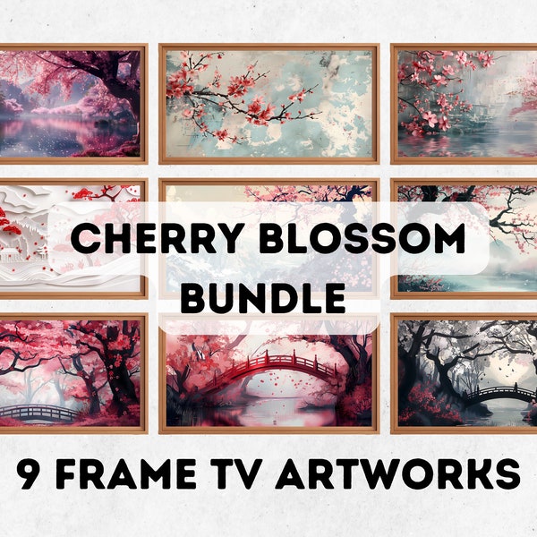 Cherry Blossom Festival TV Frame Art Collection - 9 Unique Styles, Instant Digital Decor, Ideal for Spring Home Makeover Gift