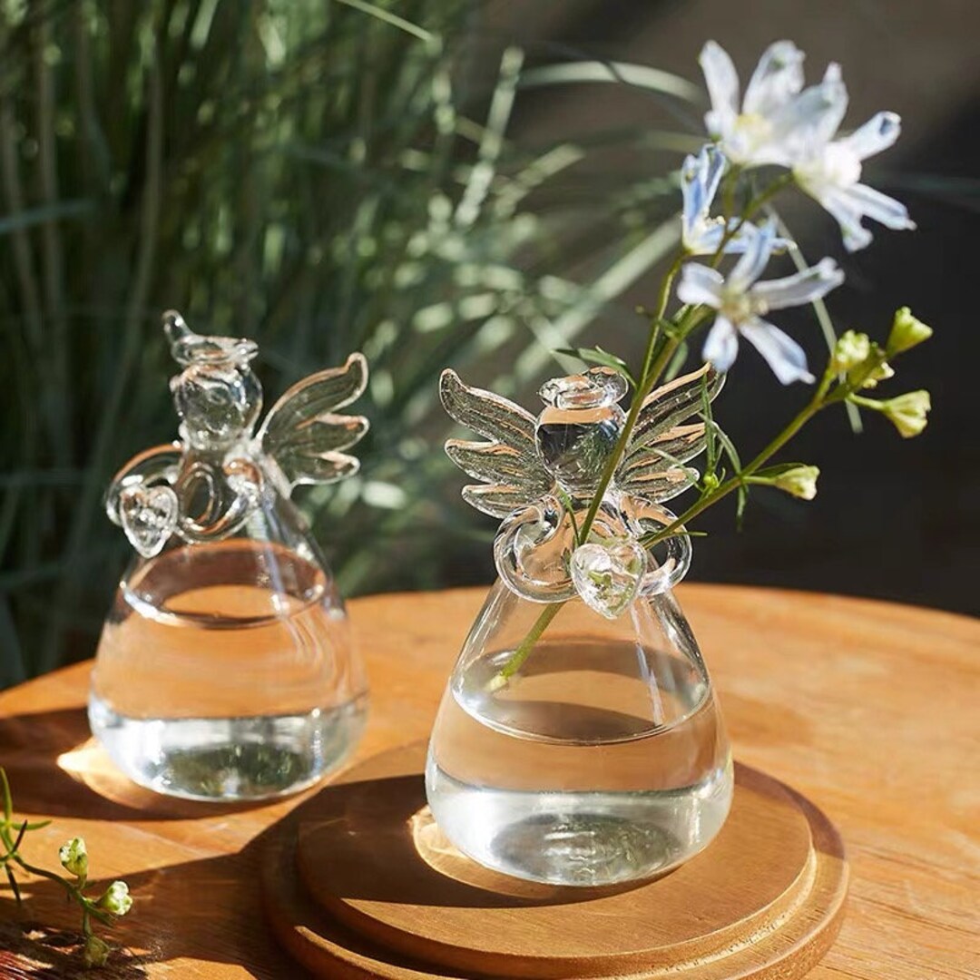 Glass Vase, Flower Angel, Angel Flower Vase, Angel Hydroponic Vase