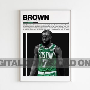 Jaylen Brown Digital Poster for Sports Fan Wall Art for Basketball Fans Modern Sports Decor for Bedroom & Office Digital Wall Art