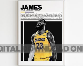 LeBron James Digital Poster for Sports Fan Wall Art for Basketball Fans Modern Sports Decor for Bedroom & Office Digital Wall Art