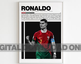 Cristiano Ronaldo Poster Portugal FC Football Wall Art Digital Download — Portugal FC Football Print, Modern Sports Decor, Football Gift