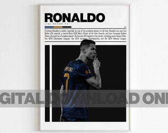 Cristiano Ronaldo Poster Al-Nassr FC Football Wall Art Digital Download — Al-Nassr FC Football Print, Modern Sports Decor, Football Gift