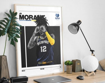 Digital Poster of Ja Morant Poster for Sports Fan Wall Art for Basketball Fans Modern Sports Decor for Bedroom & Office Digital Wall Art
