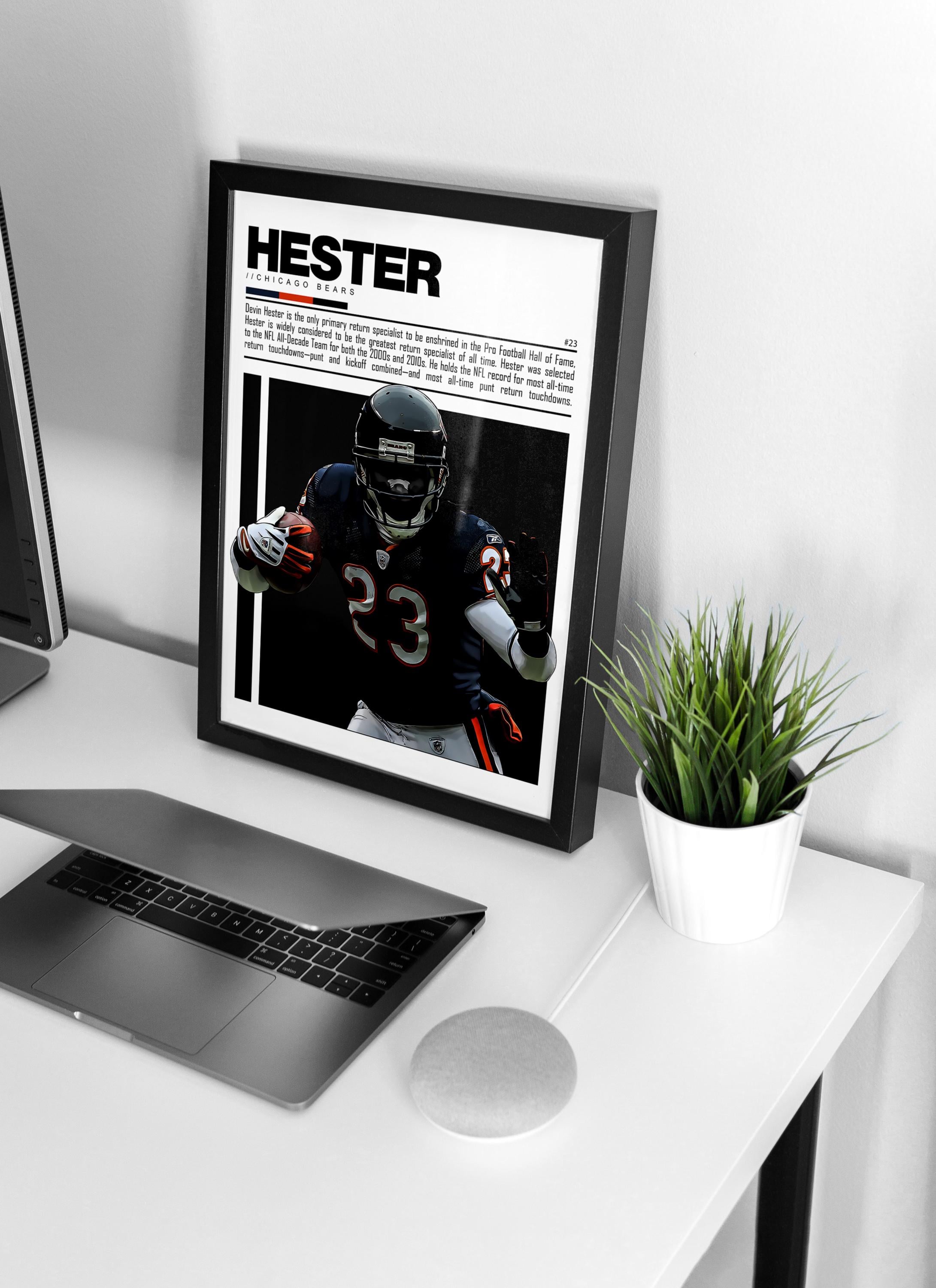 Devin Hester Digital Poster – Football Sports Wall Art, NFL Bedroom or ...