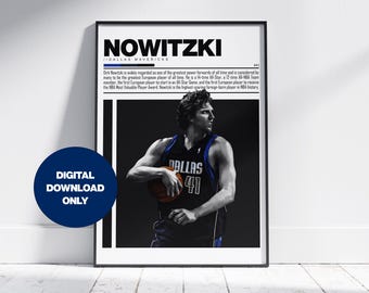 nba ダーク・ノビツキー　/20 ポスター ダーク・ノビツキーのデジタルポスター、バスケットボールファンのため