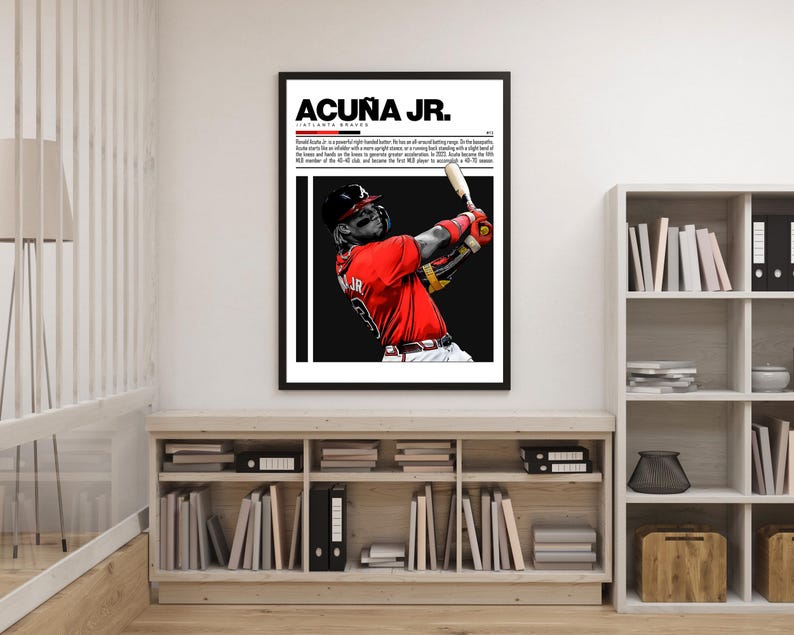 Ronald Acuna Jr Digital Poster – Baseball Sports Wall Art, MLB Bedroom ...