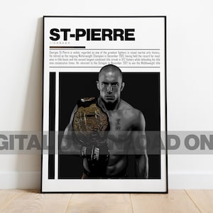 Georges St-Pierre Digital Poster for Sports Fan Wall Art for MMA Fans Modern Sports Decor for Bedroom & Office Digital Wall Art