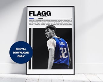 Cooper Flagg Poster Dallas Mavericks Basketball Wall Art Digital Download — Mavericks Basketball Print, Modern Sports Decor, Basketball Gift