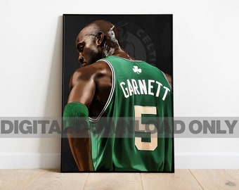 Digital Poster of Kevin Garnett Poster for Sports Fan Wall Art for Basketball Fans Modern Sports Decor for Bedroom & Office Digital Wall Art