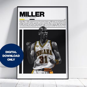 Reggie Miller Digital Poster for Sports Fan Wall Art for Basketball Fans Modern Sports Decor for Bedroom & Office Digital Wall Art