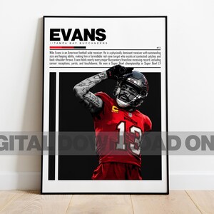 Mike Evans Digital Poster for Sports Fan Wall Art for Football Fans Modern Sports Decor for Bedroom & Office Digital Wall Art