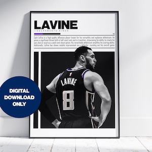 Zach LaVine Digital Poster for Sports Fan Wall Art for Basketball Fans Modern Sports Decor for Bedroom & Office Digital Wall Art