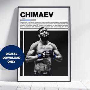 Khamzat Chimaev Digital Poster for Sports Fan Wall Art for MMA Fans Modern Sports Decor for Bedroom & Office Digital Wall Art