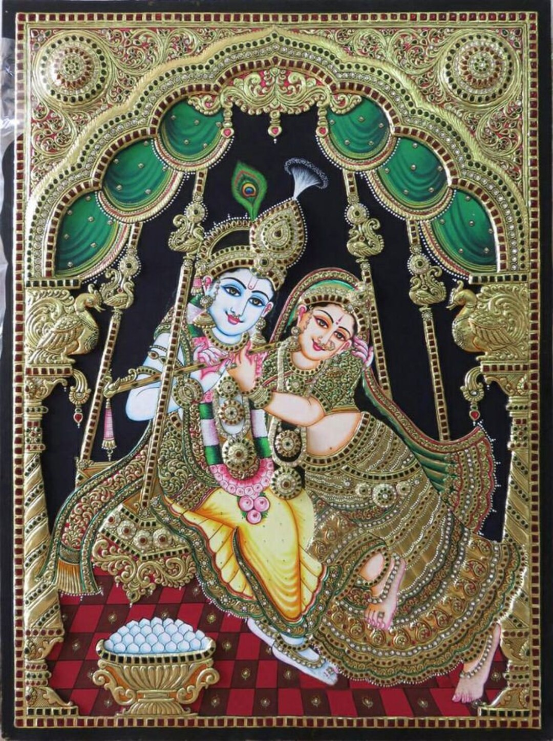 24k Gold Foil Tanjore Painting Etsy