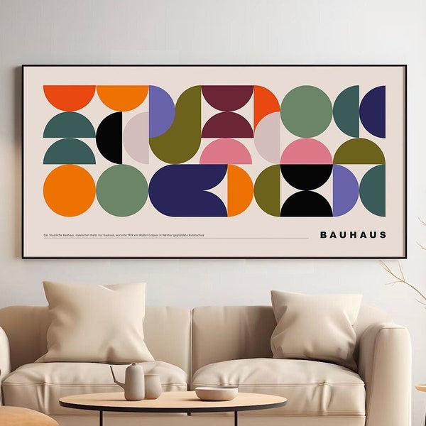 Bauhaus Exhibition Poster, Minimalist Retro Wall Art Geometric Wall Art, Bauhaus Poster Print, Mid Century Modern, Bauhaus Decor - P2