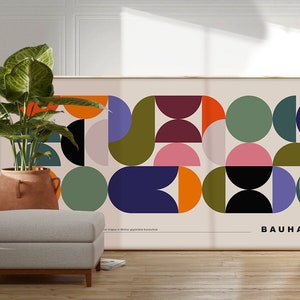 Poster della mostra Bauhaus, Arte della parete retrò minimalista Arte geometrica della parete, Stampa poster Bauhaus, Moderno di metà secolo, Arredamento Bauhaus P2 immagine 4