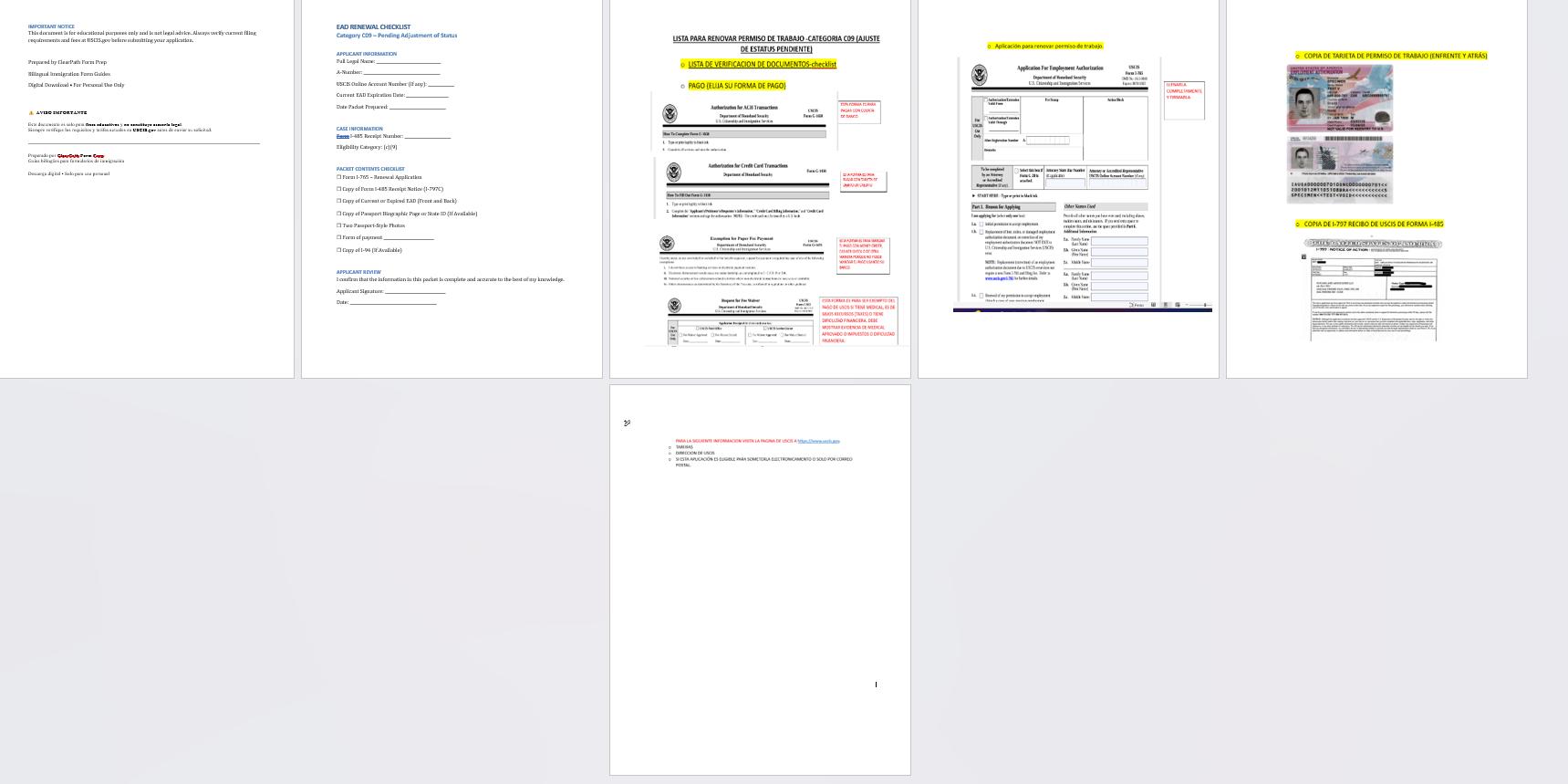EAD Renewal Checklist C09 - Adjustment of Status (digital Download) - Etsy