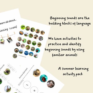 Printable Preschool Worksheets: Beginning Sounds,Preschool Curriculum, Phonics, Educational Activity, Homeschool Learning Instant Download.