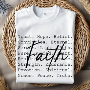 Faith Words Christian Tee, Religious Inspirational Shirt, Motivational Unisex T-Shirt, Gift for Christians, Faithful Apparel